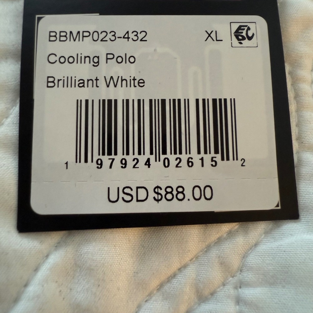 Bad Birdie Mens Cooling Polo Brilliant White Bad Elements BBMP023-432 XL NWT - Picture 4 of 12